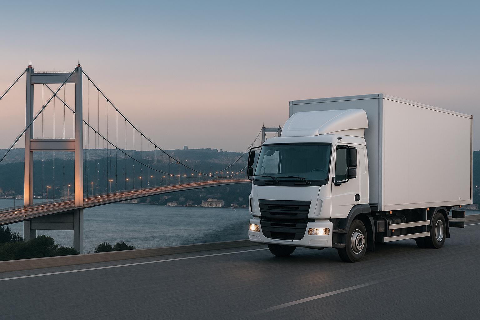 Evden eve nakliyat kamyonu ve taşıma ekibi