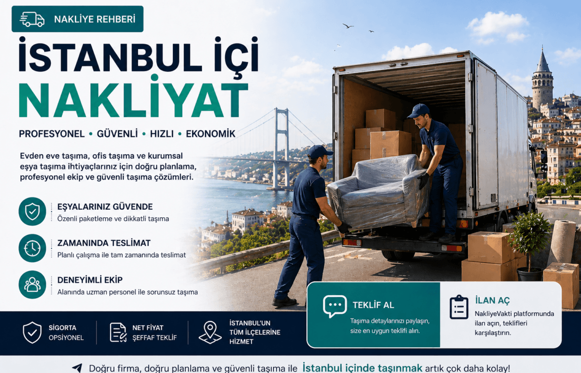İstanbul İçi Nakliyat: Güvenilir Firma Seçimi, Fiyatlar ve Hızlı Teklif Rehberi